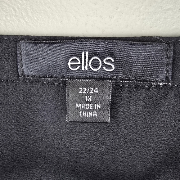 ELLOS Staple Dressy Sheer Blouse Black Womens Size 1X Business Casual Office - Picture 12 of 14